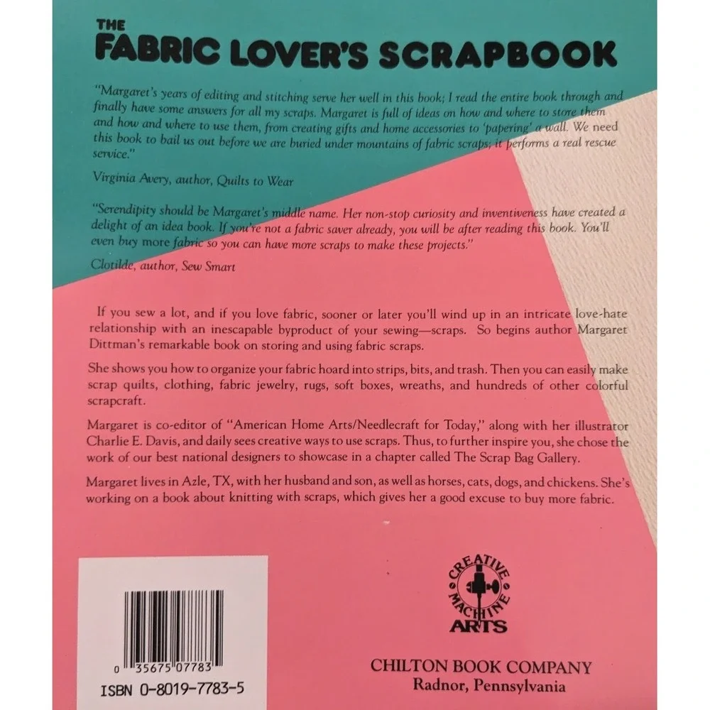 The Fabric Lovers Scrapbook 80s Fashion Crafts Margaret Dittman Textile Art 1988